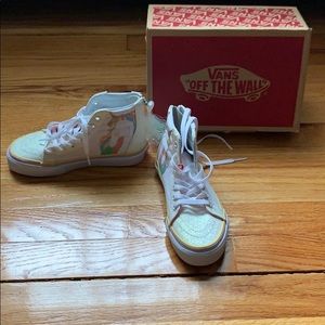 Vans Sk8-Hi Zip unicorn glitter sneakers NWT